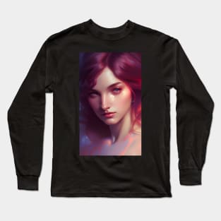 Pretty Shimmering Fantasy Witch Artwork Long Sleeve T-Shirt